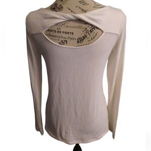 Lilly Pulitzer Criss Cross Back Top long sleeve Xs white Boho Cottage Core Cozy